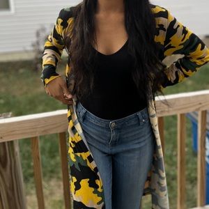 Green and yellow sweater